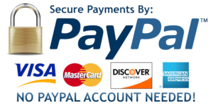 Secure Payments By Paypal for Visa, Master Card, Discover, American Express. No PayPal account needed.